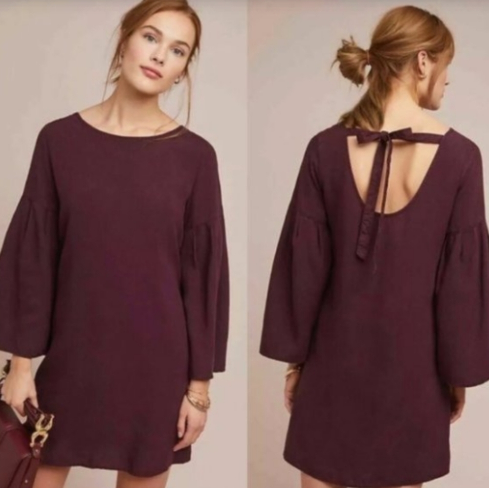 Cloth & Stone Burgundy Tie Back Dress